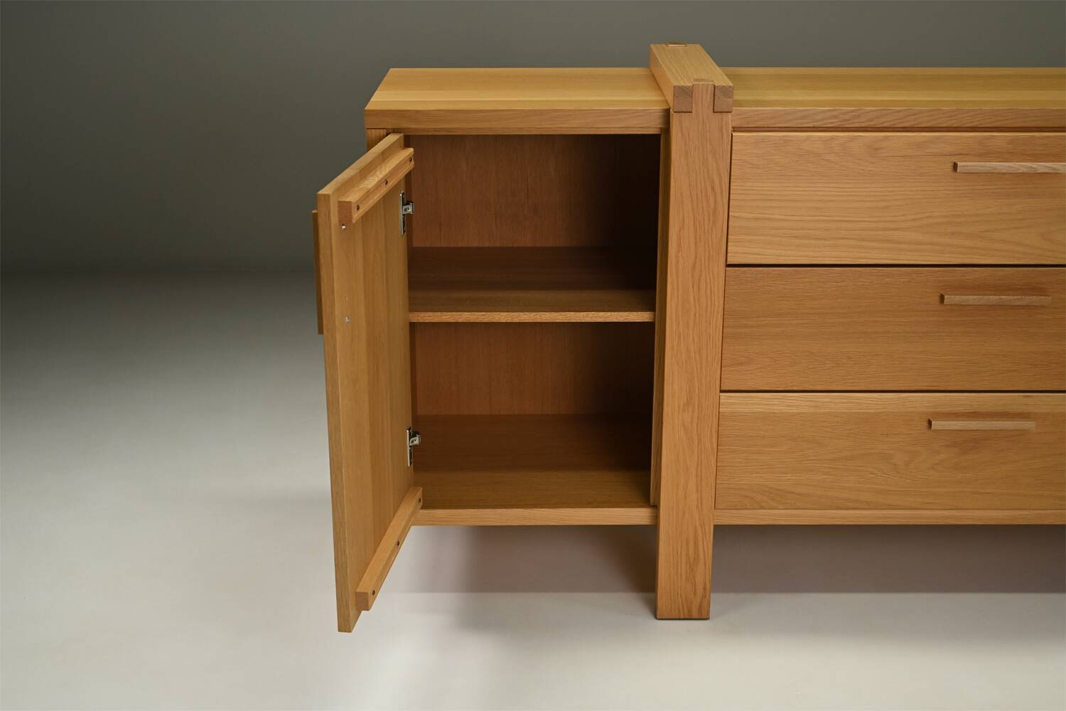 Brustalist oak sideboard, Belgium.