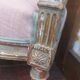 Patinated Louis XVI style armchair