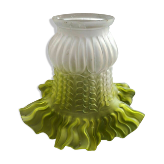 Lampshade tulip old green lampshade glass lamp chandelier wall lamp TBE Ø 14.5 cm