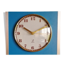 Vintage formica clock silent rectangular wall clock "jaz golden blue"