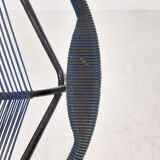 Mid-century plastic thread outdoor club chair