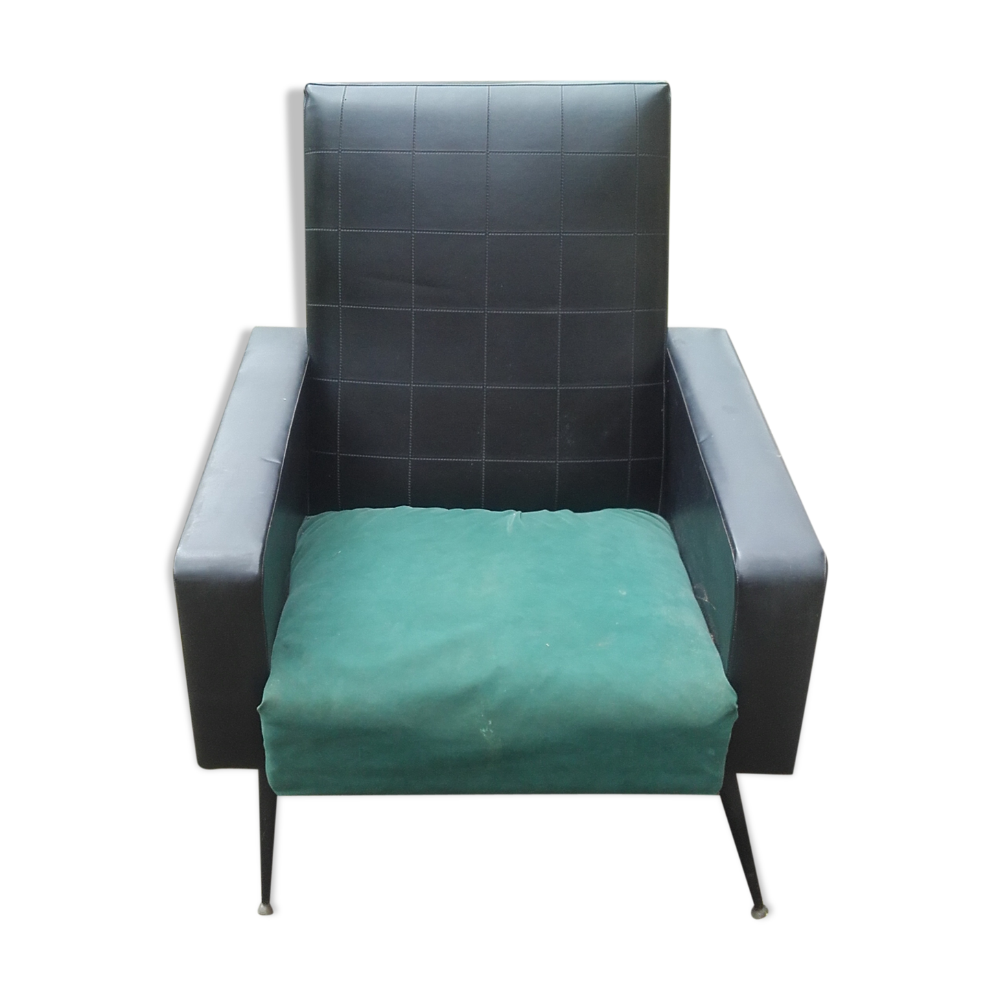 Green and black skai chair 60s