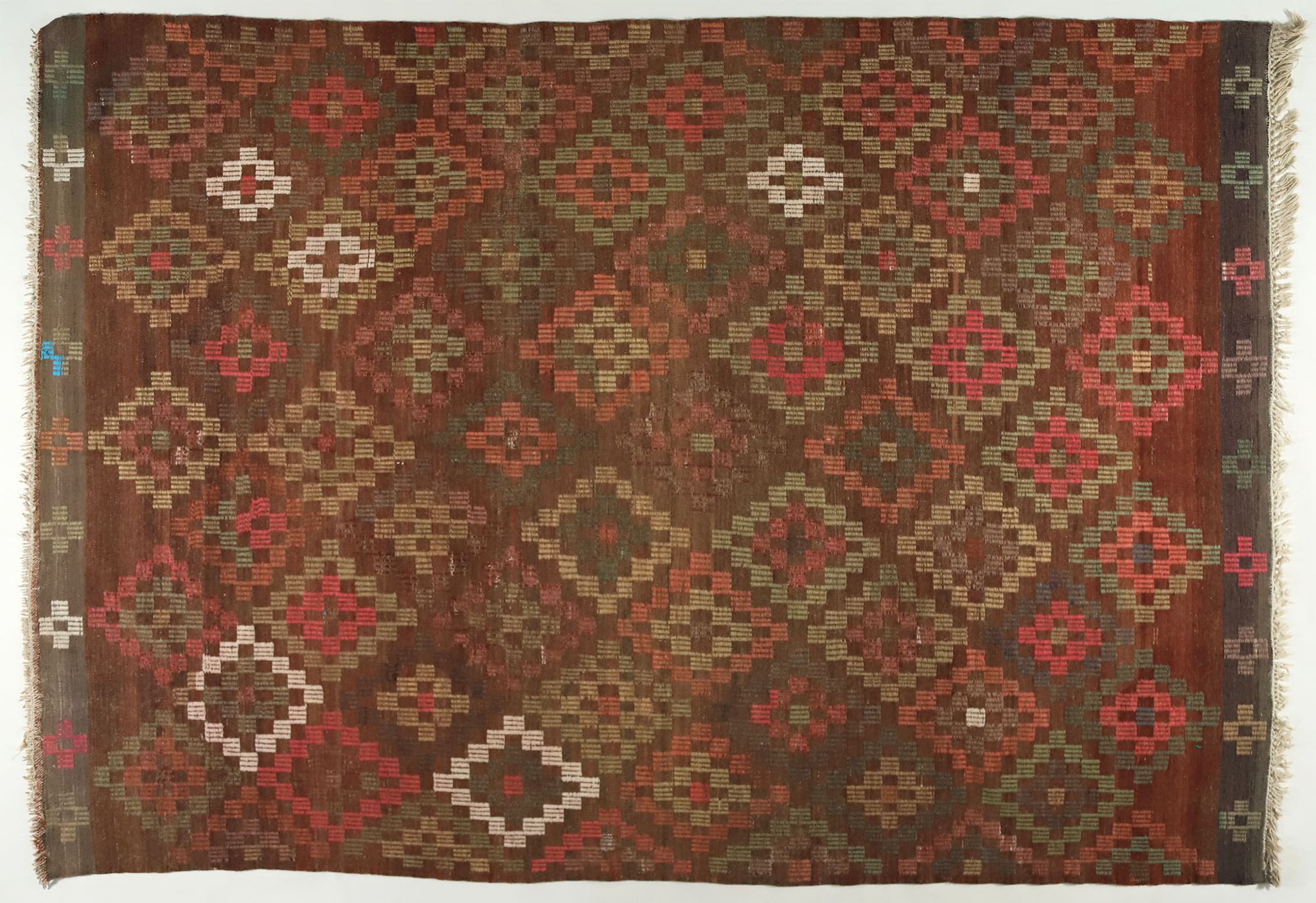 Anatolian handmade kilim rug 267 cm x 186 cm