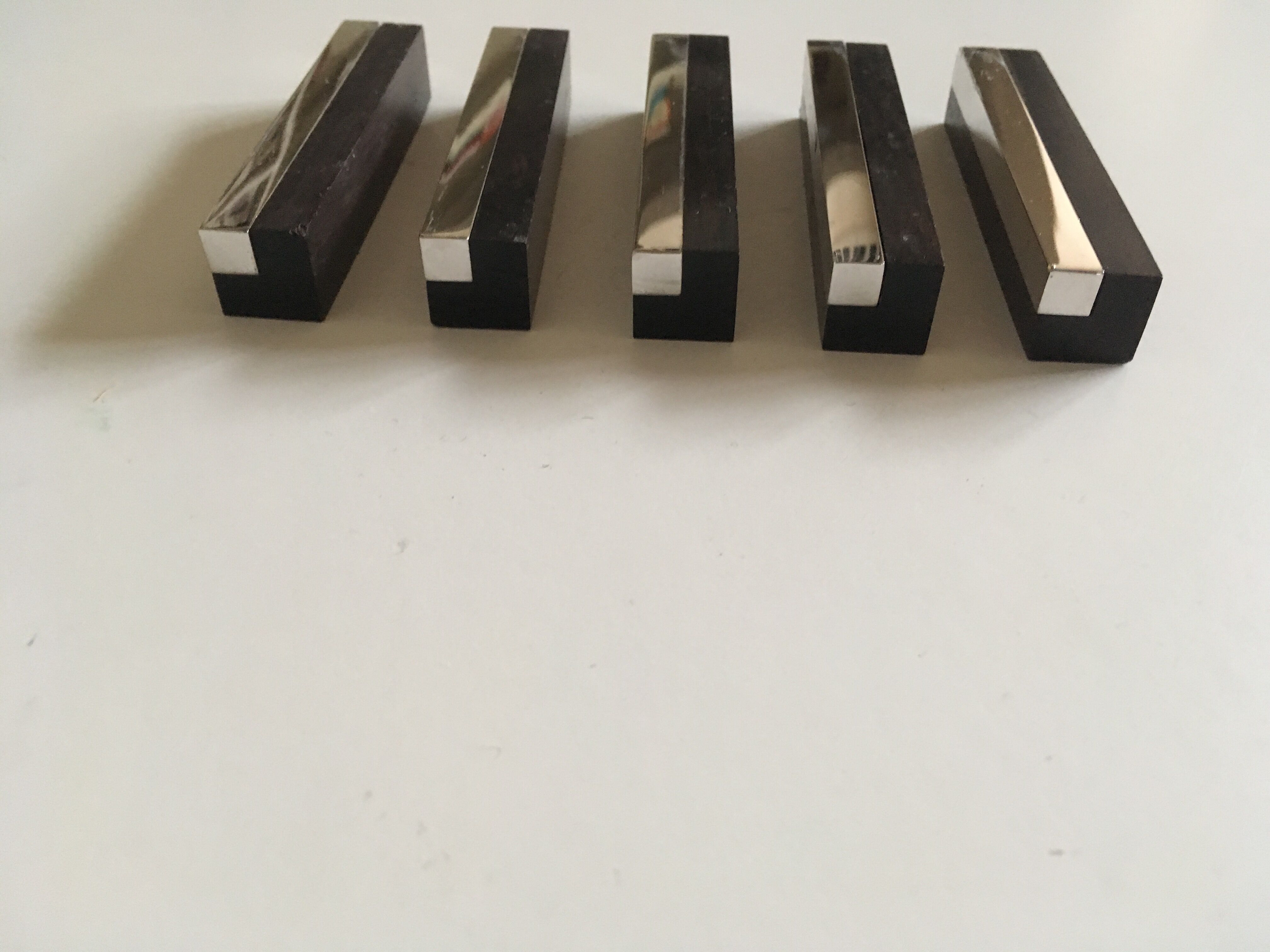 70s mozambique ebony and chrome steel door set