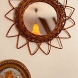 Rattan mirror