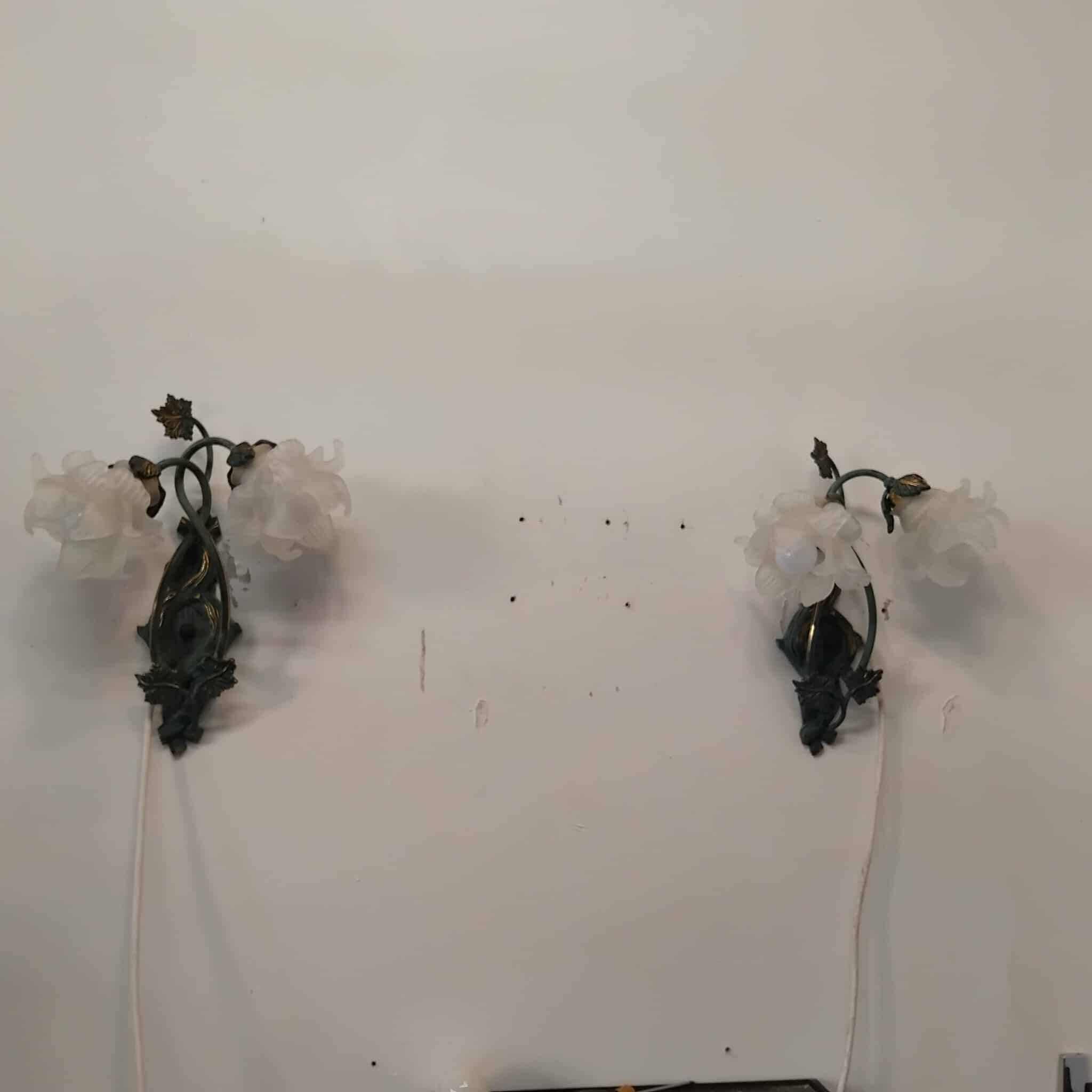 Pair of Hollywood Regency wall lights from the 60s/70s