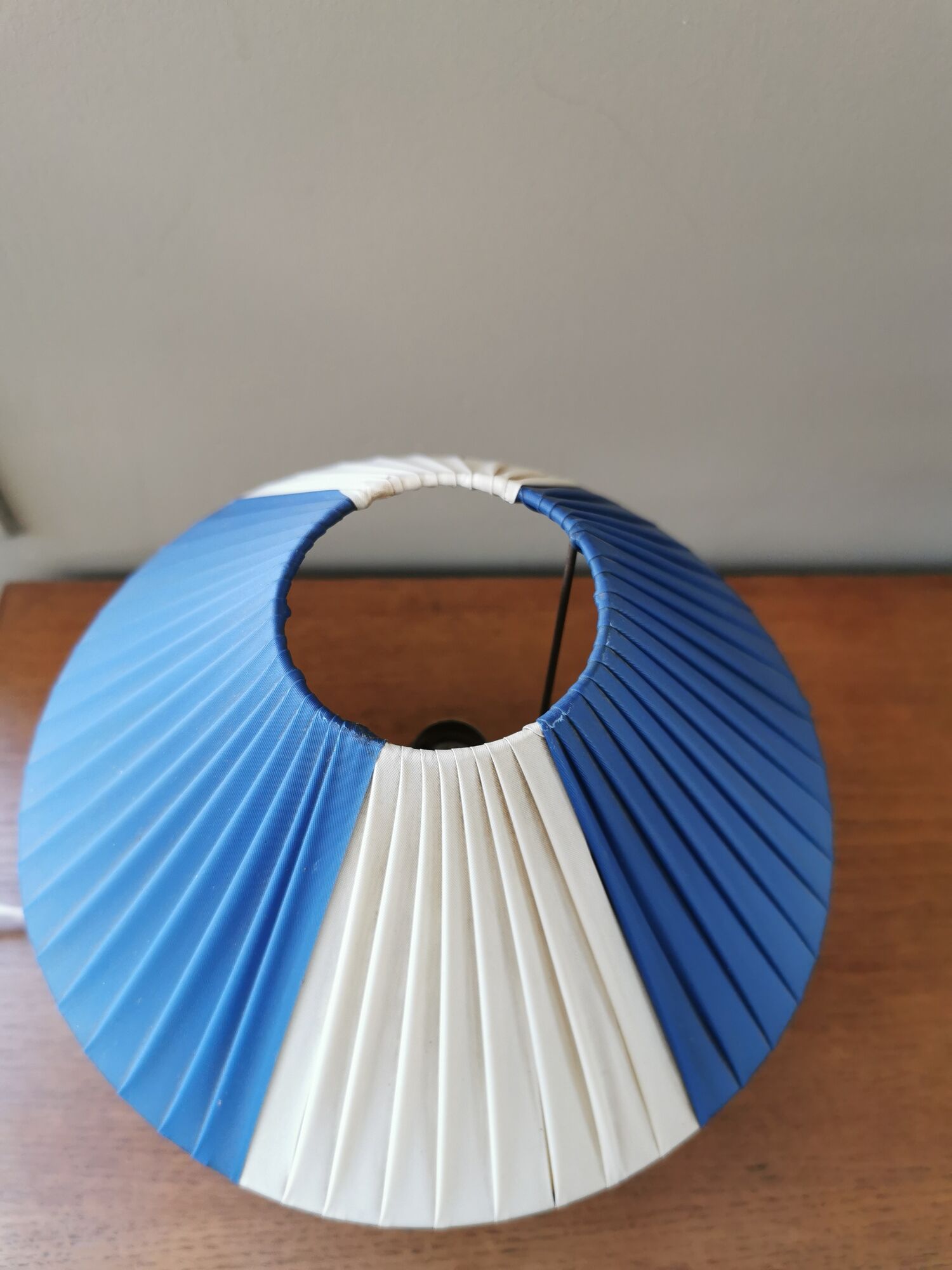 Vintage ceramic lamp 50s blue and yellow décor
