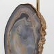 Vintage 20thc agate & brass table lamp by willy daro, belgium c.1970