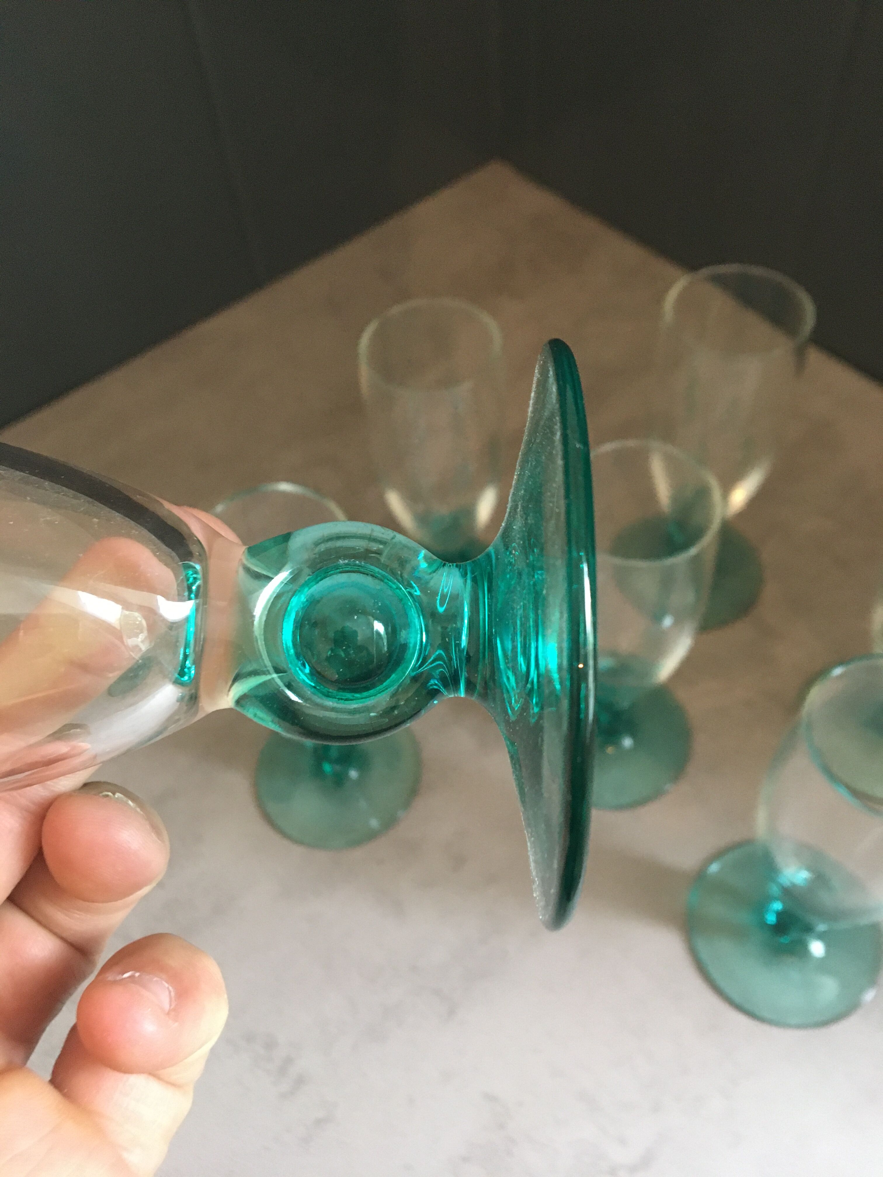 7 verres Luminarc bleu turquoise