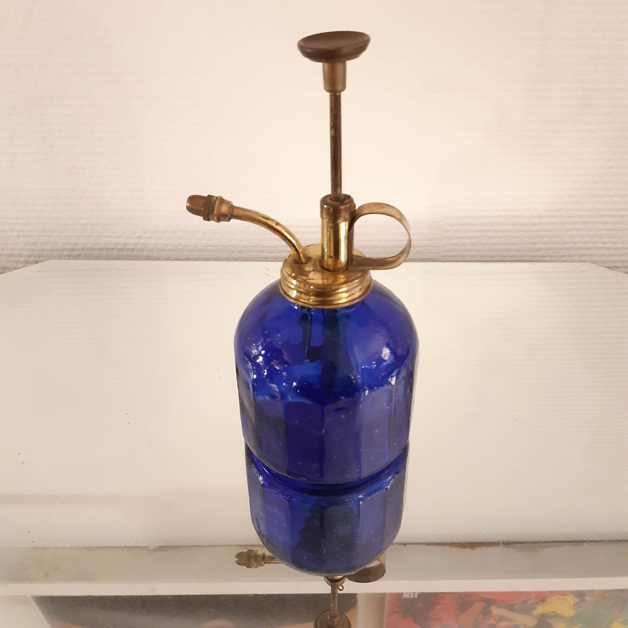 Old cobalt blue vaporizer burette