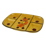 Ceramic compartmentalized dish - St-Clément France - vintage 70s