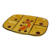 Ceramic compartmentalized dish - St-Clément France - vintage 70s