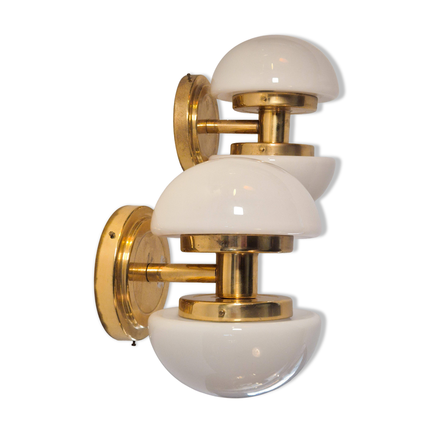 Wall/ceiling lamp in brass model "BAU" by Klaus Michalik, Midcentury.