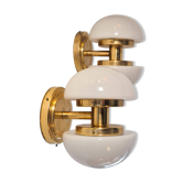 Lampe murale/plafonnier en laiton modèle "BAU" par Klaus Michalik, milieu du siècle.