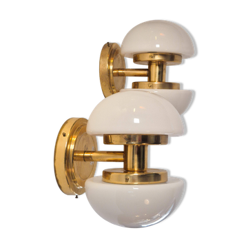 Wall/ceiling lamp in brass model "BAU" by Klaus Michalik, Midcentury.