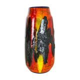 R fat lava multi-color vase scheurich, germany wgp, 1970s