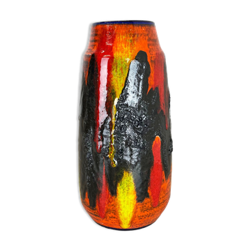 R fat lava multi-color vase scheurich, germany wgp, 1970s