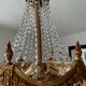 Lustre cascade en bronze et pampilles de cristal