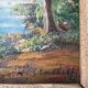 Painting Oil on Wood Bucolic Landscape Signed Louis Andrey