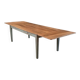 Solid oak farmhouse table with two drawers and two extensions, 306 cm.