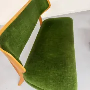Sofa and armchair designed by Herta-Maria Witzemann, moulded wood, 1960s.