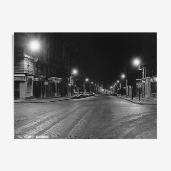 Photography Paris rue Claude Bernard by night (1965)