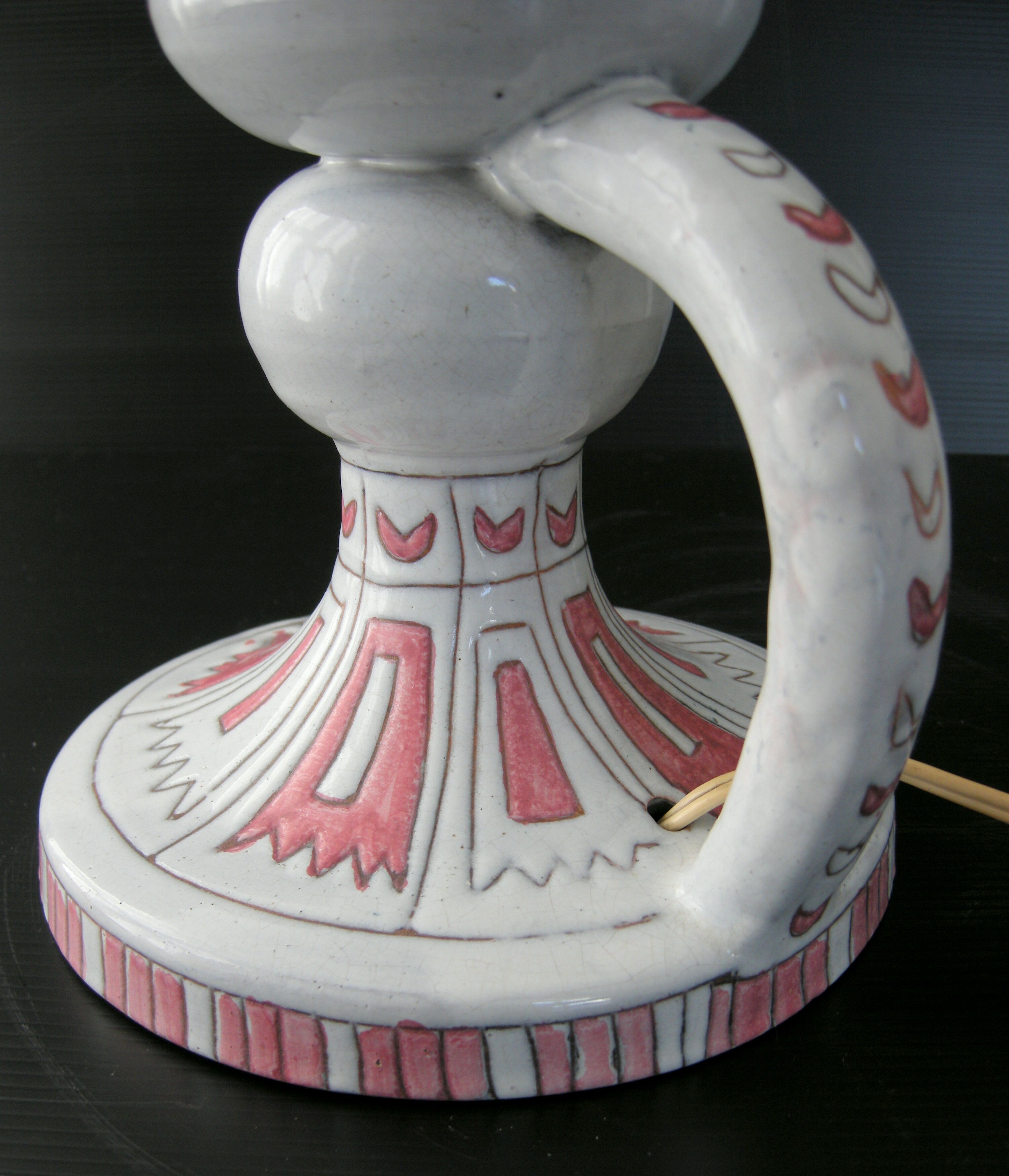 Vintage ceramic lamp foot 1950