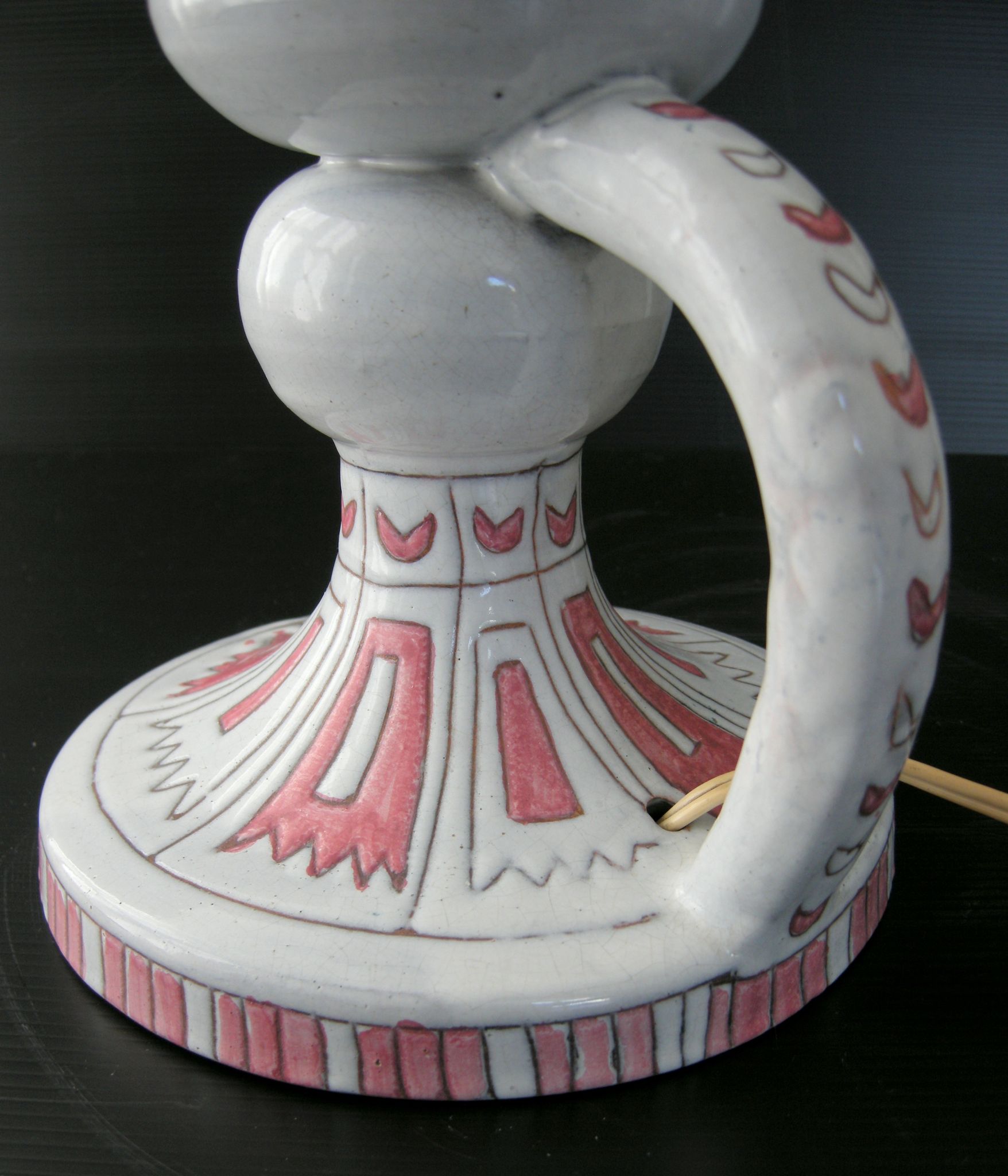 Pied de lampe vintage céramique 1950