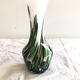 Vase vert et boanc en opaline de Florence annee 70