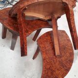 Coffee table in thuya magnifying glass 1960