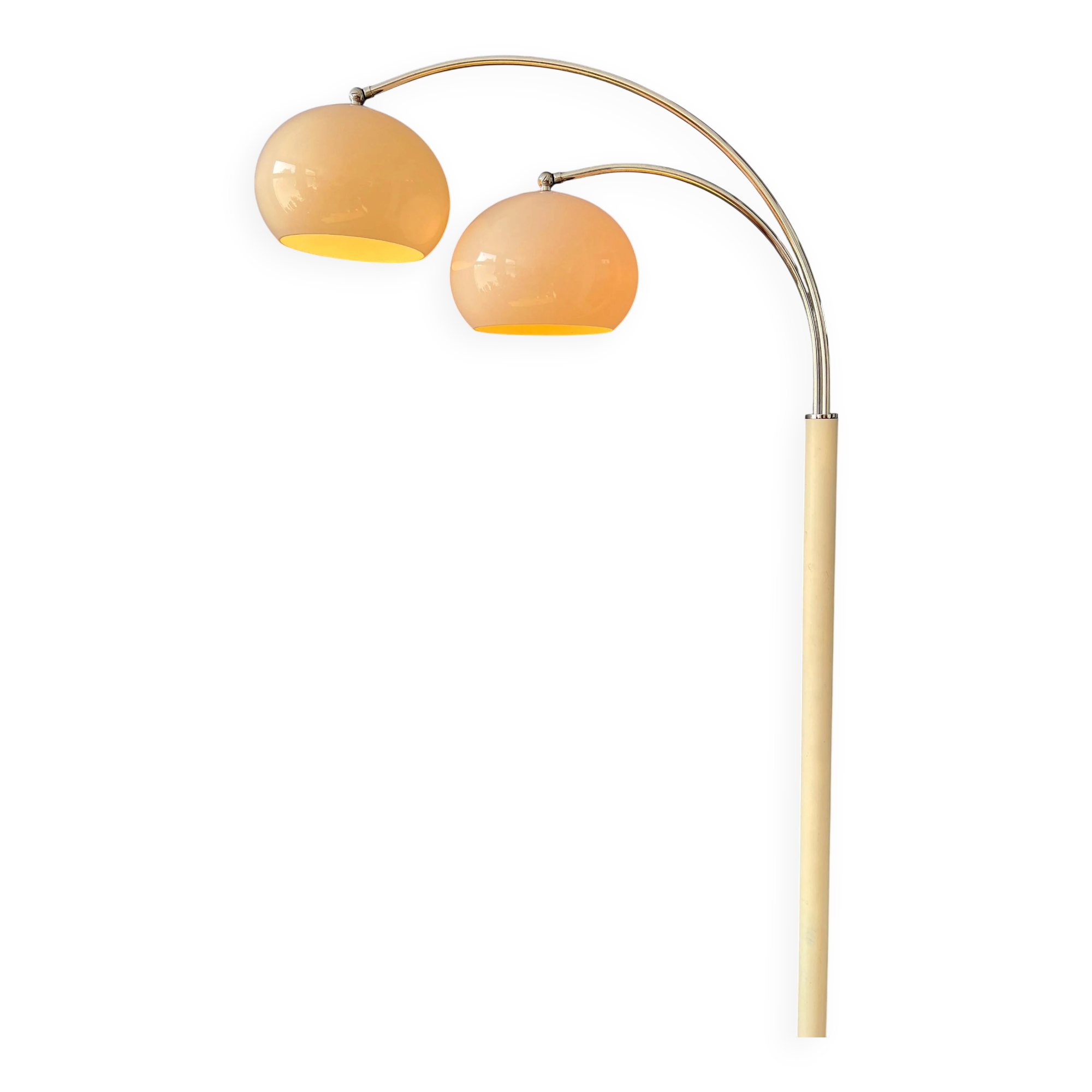 Space Age Dijkstra double arc white mushroom floor lamp