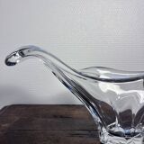 Large signed Bayel crystal bowl – Mid-century organic design