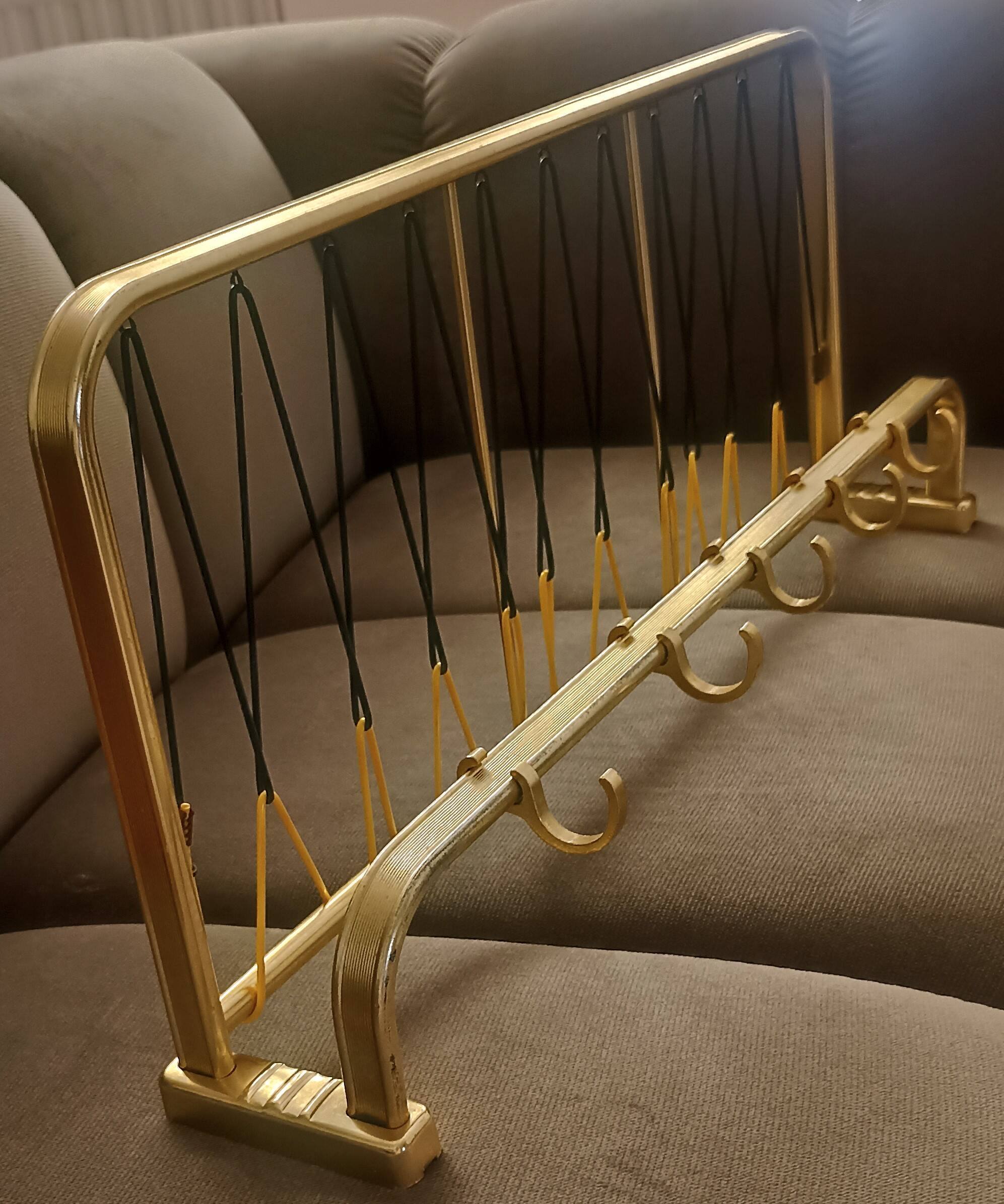 Gold metal wall coat rack