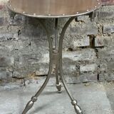 Side table industrial style riveted steel 1980