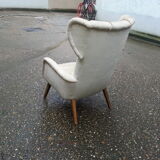 Bergere Chair Scandinavian flesh wingback wing 50 years