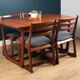 Retro teak 1960s portwood extending dining table & four chairs