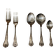 Table cutlery (knife and fork) silver-plated, set of 37 pieces, England, vintage Art Deco