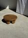 Mini minimalist stool with ball feet in teak H15 D35