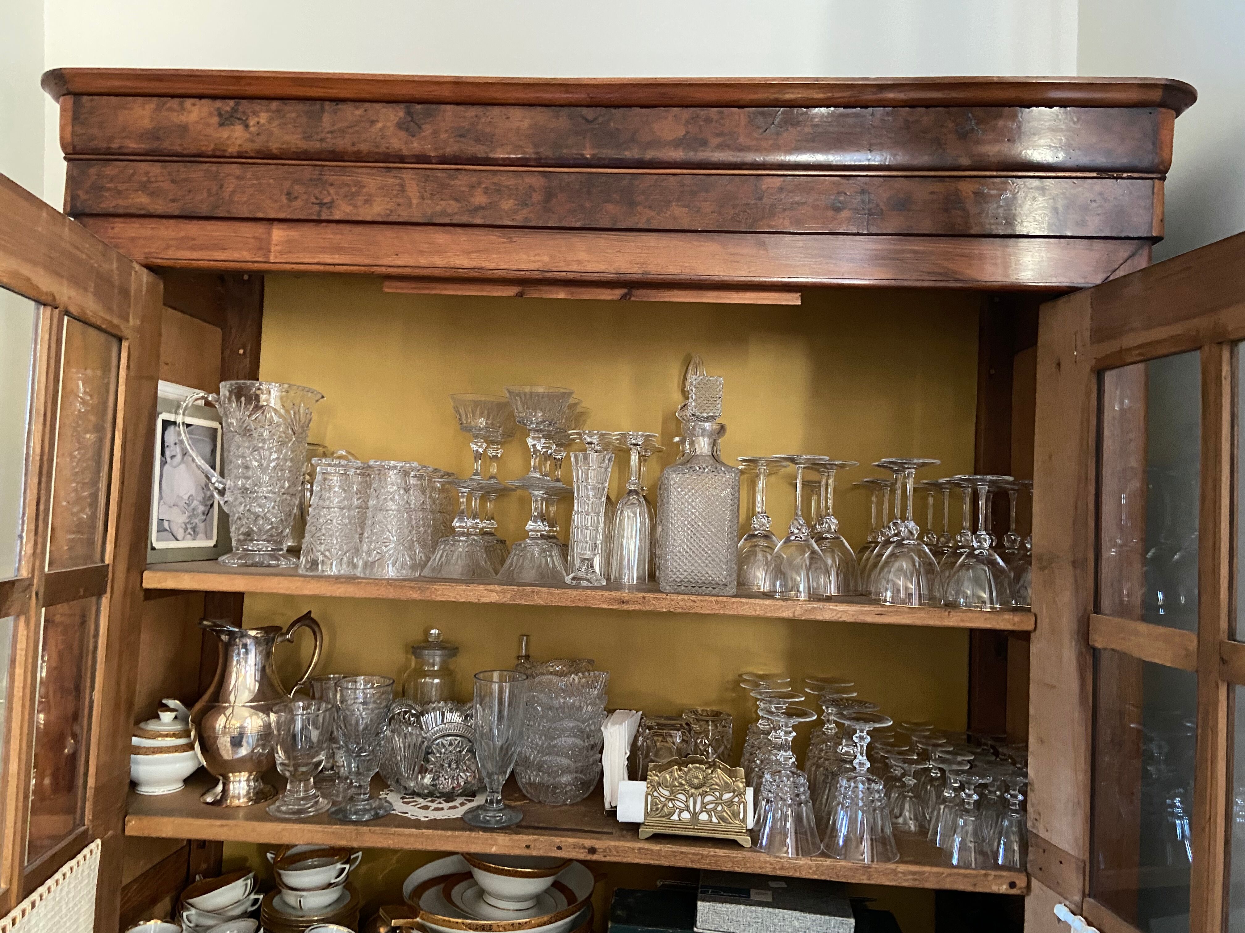 Walnut library louis Philippe XIXth century