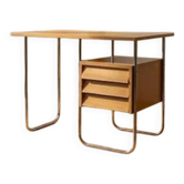 Writing desk, mid-century chrome and formica desk, 1950s, Czechoslovakia