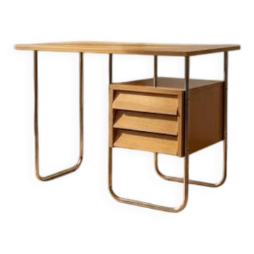 Writing desk, mid-century chrome and formica desk, 1950s, Czechoslovakia