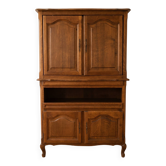 Solid oak TV cabinet in traditional style