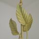 French vintage chandelier with 3 lights in leaf green metal and glass shades 5516