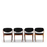 Danish Design Rosewood Reupholstered Z-chair by Kai Kristiansen, set of 4