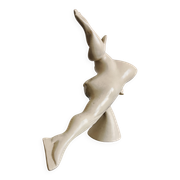 Art Deco ceramic figurine of an artistic skater, Czechoslovakia, 1950s.
