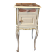 Table de chevet ancienne rénovée – style Louis XV, marbre rouge
