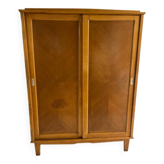 Armoire vintage pieds compas ,portes coulissantes