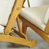 Rare set of 4 deckchairs AP71 including footstool by Hans Wegner for AP Stolen, Denmark 1968