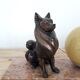 Old Lamp Art Deco - Dog regulates on marble base - Globe glass of Clichy - 1940