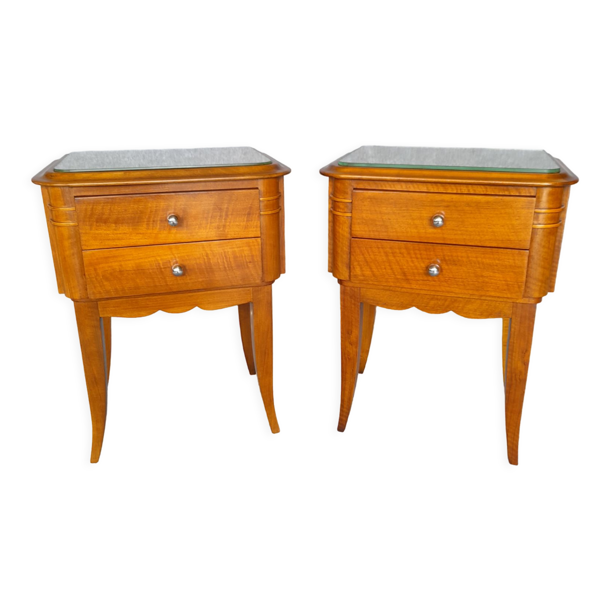 Pair of art deco period bedside tables